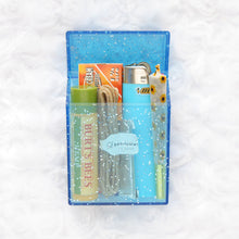 Load image into Gallery viewer, Travel Stash Case - Blue Sparkle