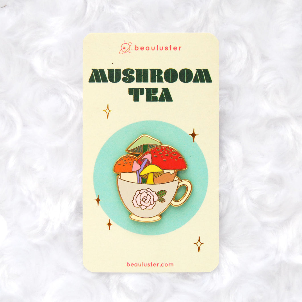 Mushroom Tea Enamel Pin
