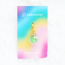 Load image into Gallery viewer, Green Confetti Globe Charm