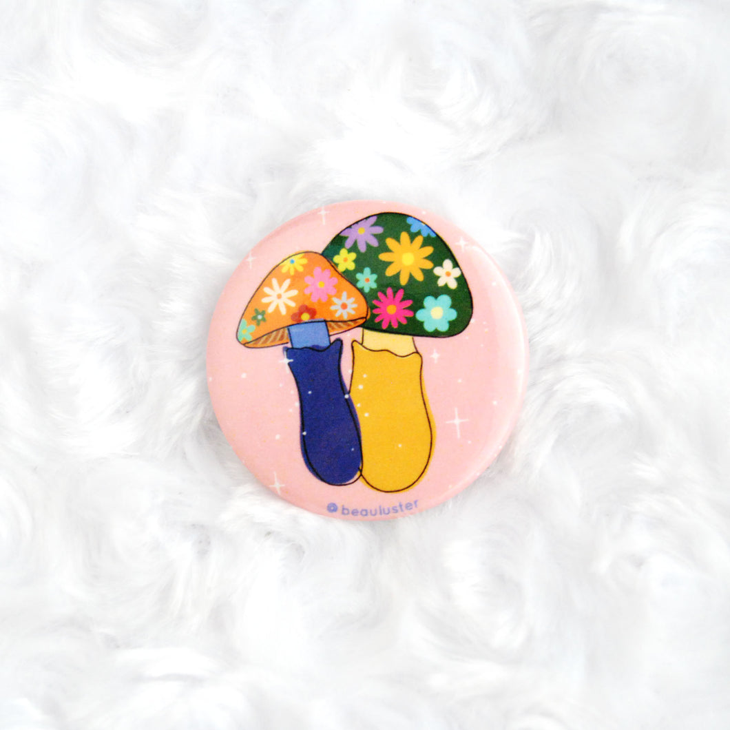 Groovy Shrooms Button Pin