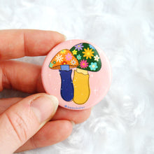 Load image into Gallery viewer, Groovy Shrooms Button Pin
