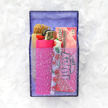 Load image into Gallery viewer, Travel Stash Case - Purple Sparkle

