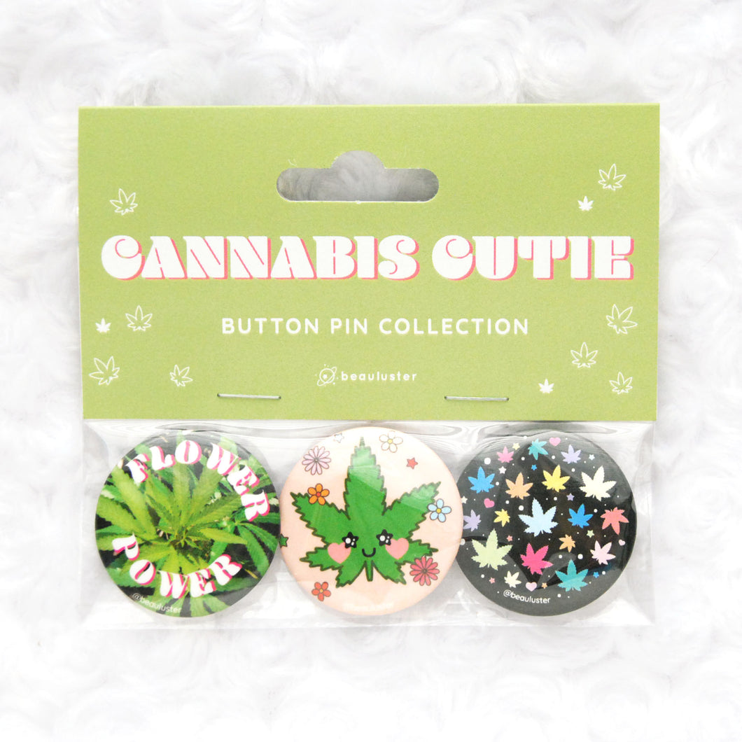 Cannabis Cutie Button Pin Set