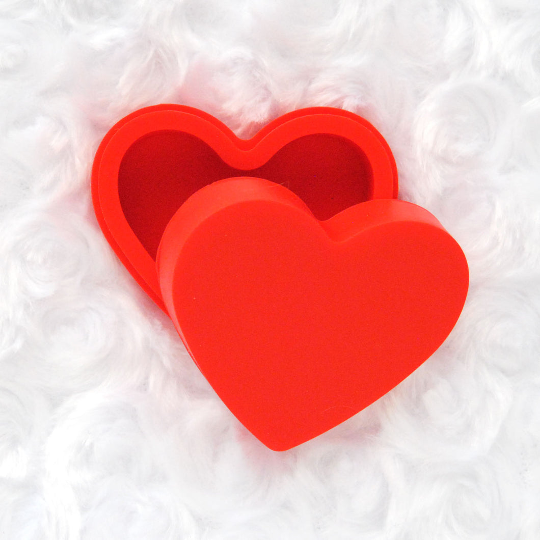 Heart Silicone Container - Red