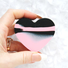 Load image into Gallery viewer, Heart Silicone Container - Baby Pink/Black
