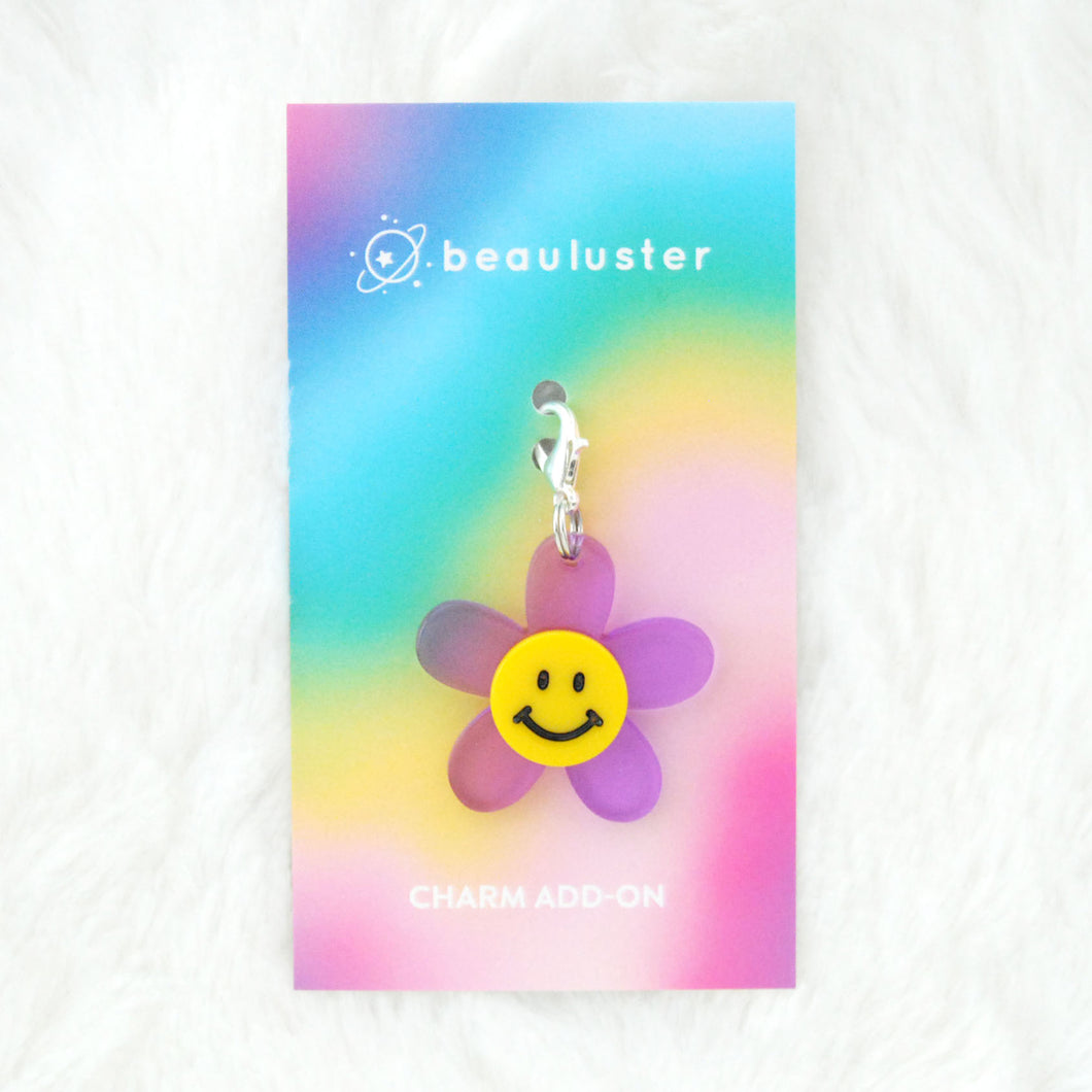 Happy Flower - Purple Charm/Zipper Pull