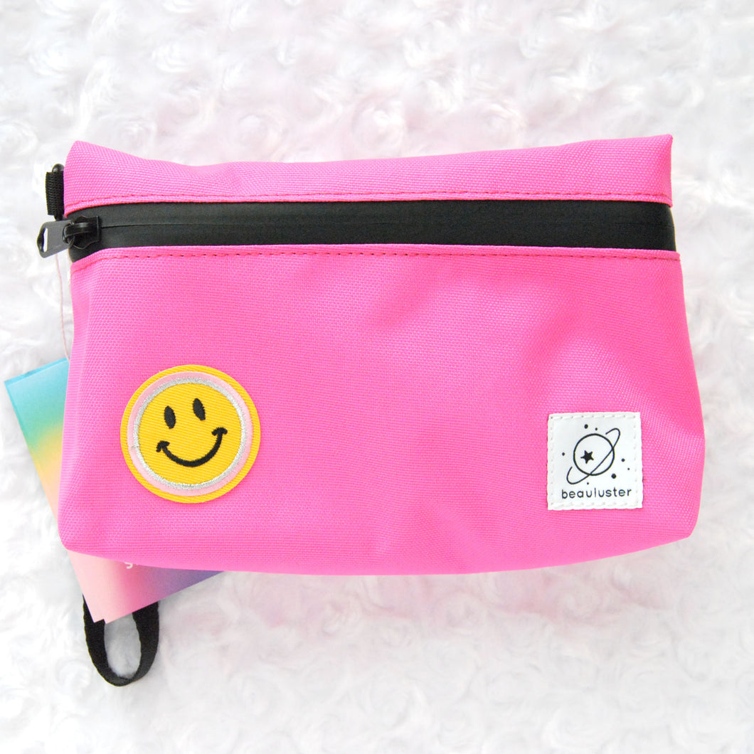 Smiley Face - Hot Pink Smell-Proof Stash Bag