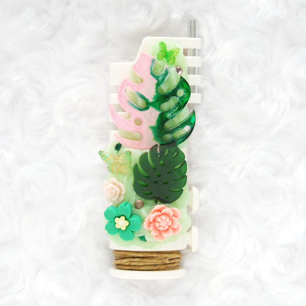 Pink Philodendron Lighter Case